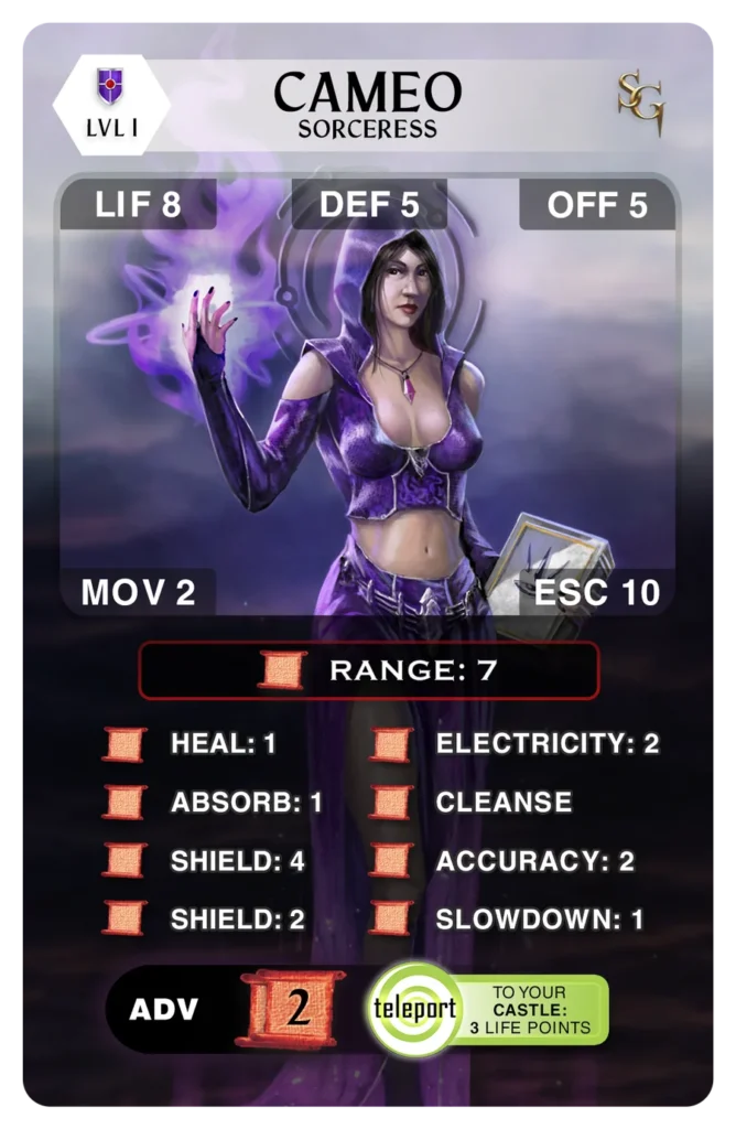 Cameo Guardian card, Level 1, front