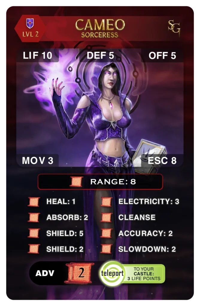 Cameo Guardian card, Level 2, front