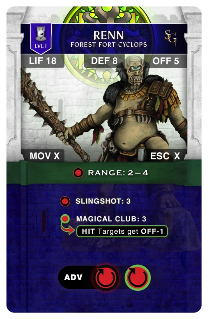 Forest Castle Card: Fort Cyclops, Level 1