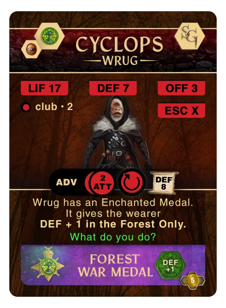 Forest Adventure card: Armor Medal