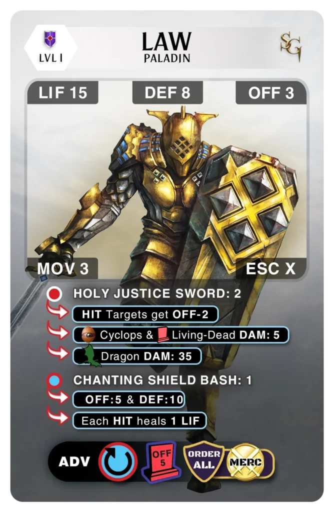 Law Guardian card, Level 1, front