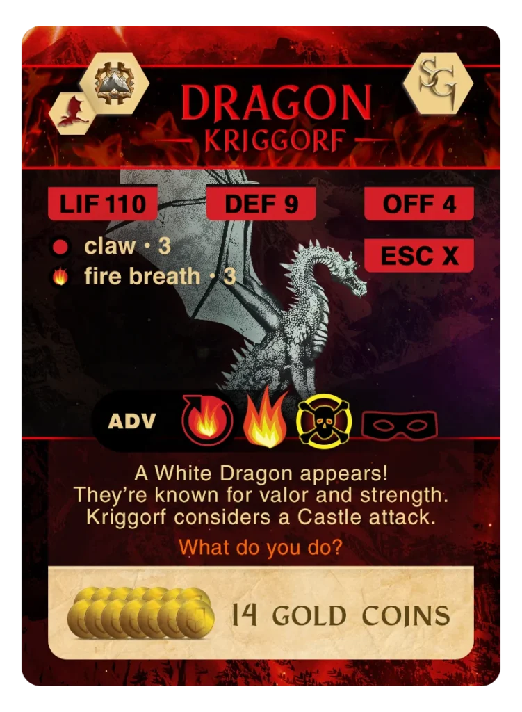 Mountain Adventure card: Dragon