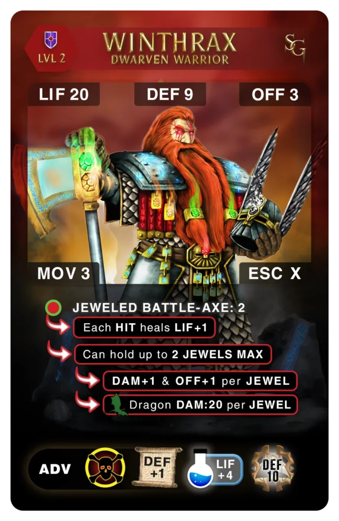 Winthrax Guardian card, Level 2, front